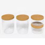 Set Of 5 Storage Glass Jars With Cork Lids And Cork Tray Eco-Friendly