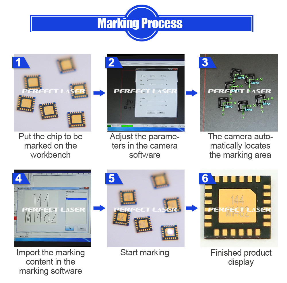 LCD Control Automatic CCD Camera Fiber Laser Marker Machine For Aluminum Brass