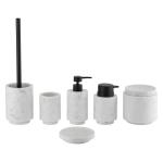 Round Kalala White Marble Bathroom Accessories Sets Marble Soap Dispenser Set