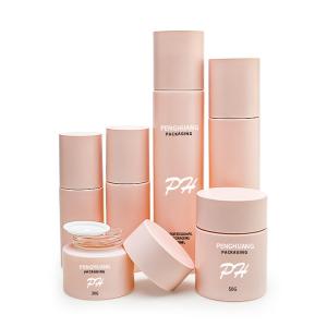 Quality Cosmetic Glass Cream Jar Container Pink 30g 50g Custom Deep Mouth wholesale