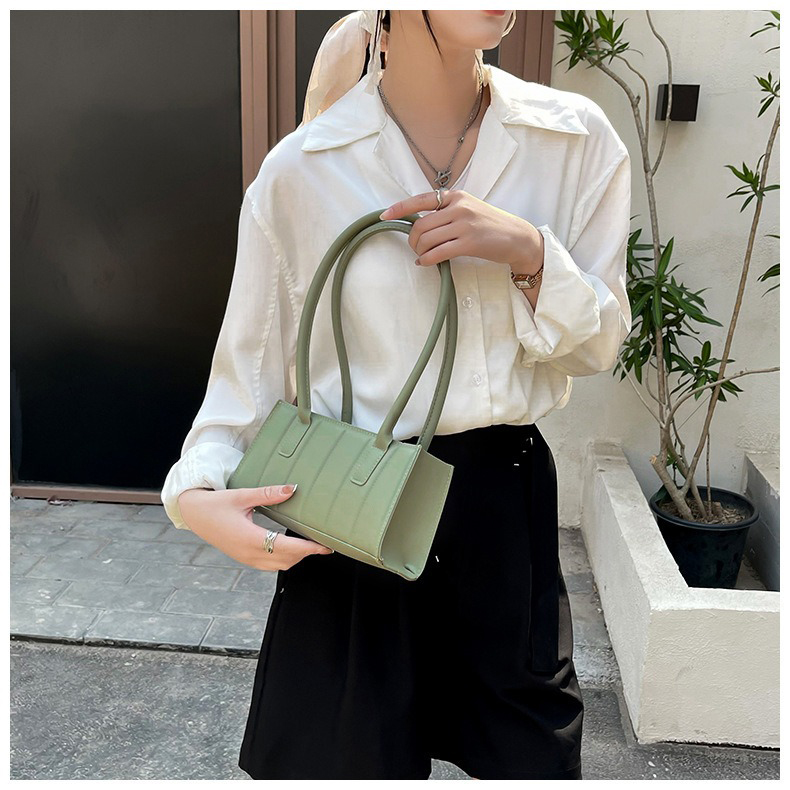 Ladies Shoulder Handbag in Simple Striped Pattern for Women by Korean Designer