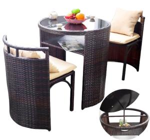 Quality Patio Rattan Dining Table Set Luxury Garden Restaurant Chair Furniture wholesale