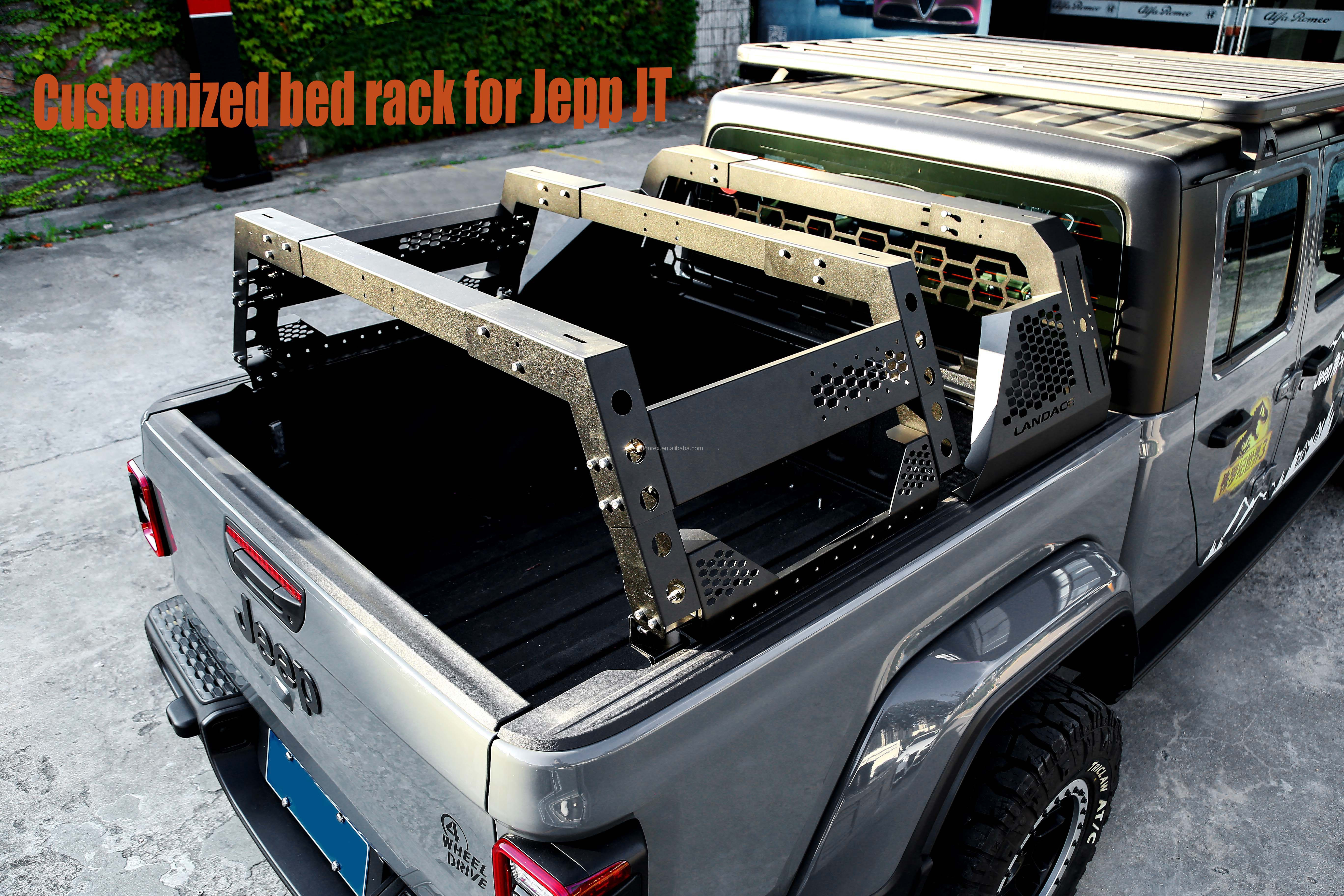 Silver Universal Truck Bed Rack Adjustable Steel Pickup Bed Rack