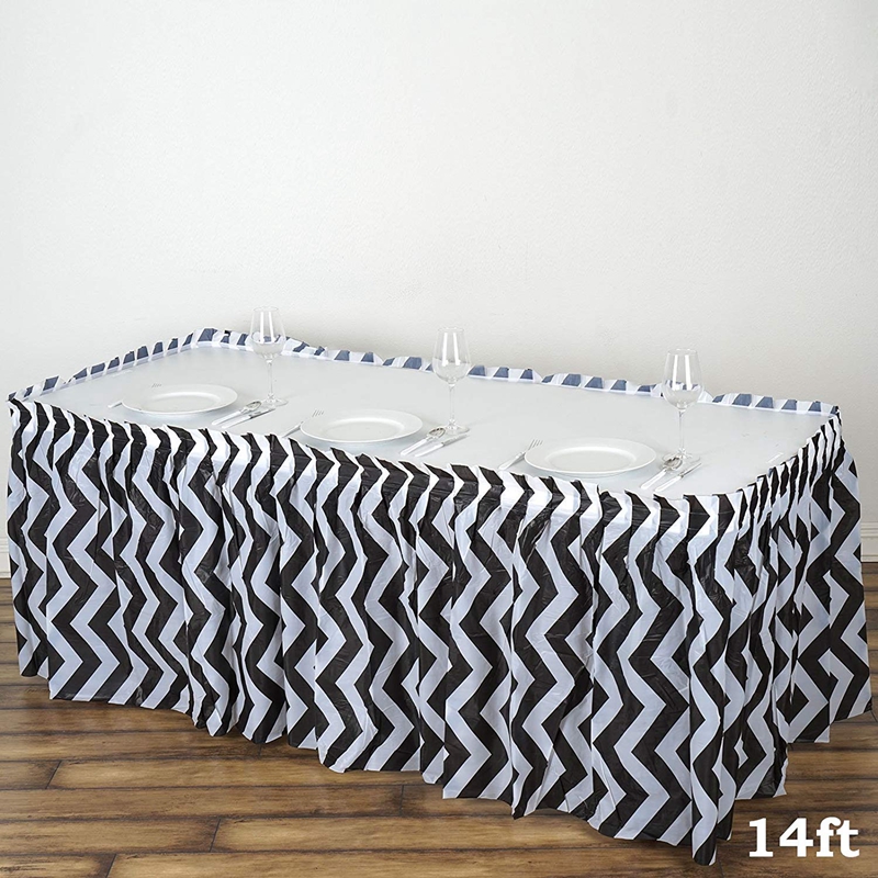 Modern Disposable Plastic Table Skirts For Dessert / Buffet Table Decoration