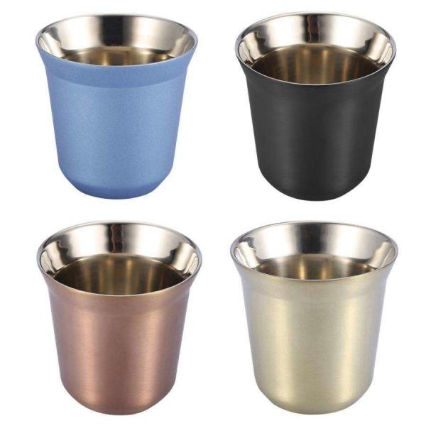 Custom Print 80ml 160ml Double Wall Stainless Steel Coffee Mug Travel Stainless
