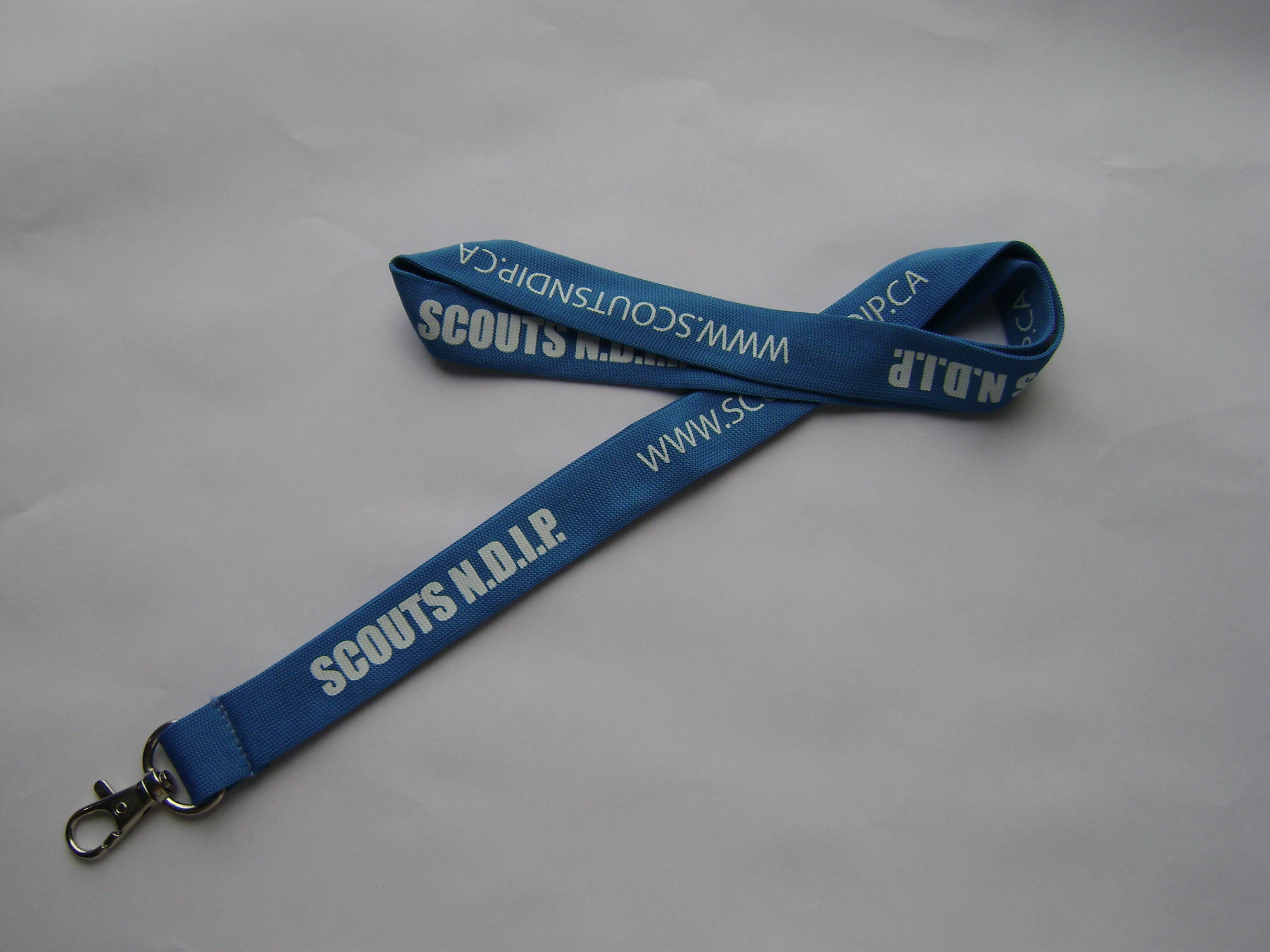 Blue Background Black Logo Dye Sublimation Lanyards For School ID Card , Good Looking