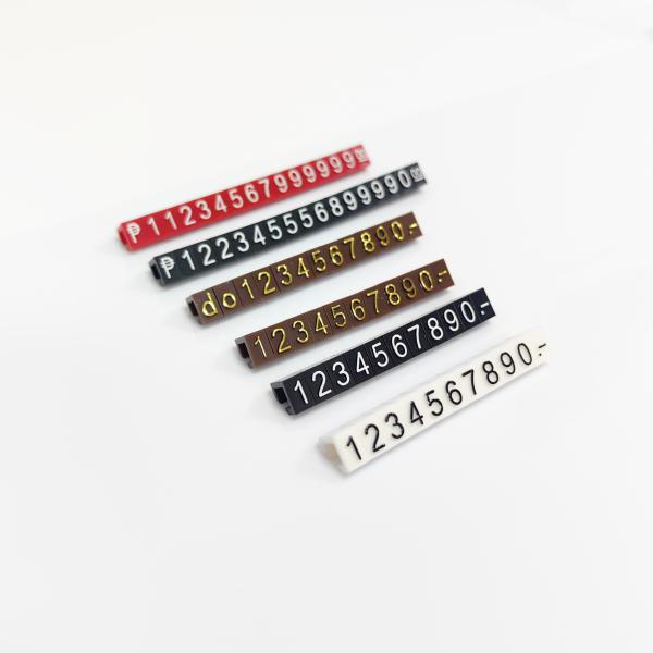 Cheap Wallet Stores Plastic Tags Holder Black Base White Text Pricing Cube Jewelry Display Rack for sale