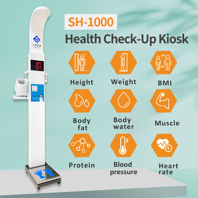 250v Ultrasonic Height And Weight Kiosk Body Fat Calculator Machine Led Screen