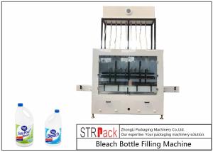 PLC Control 10 Heads Gravity Bottle Filling Machine For 1 - 5L Bleach Cleaner