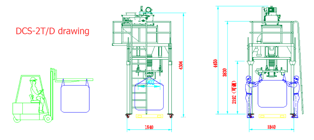 300-2000kg bag Concrete Cement Fly Ash Bulk Bag Packing Machine