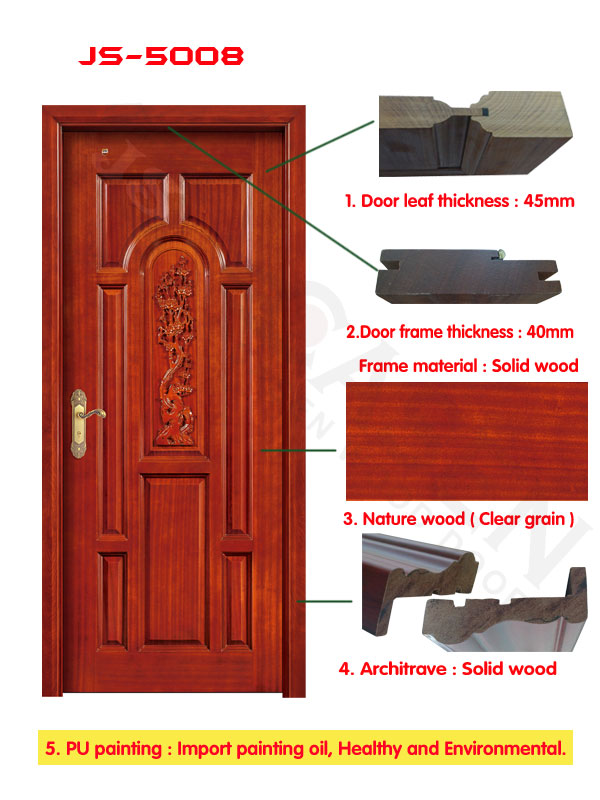 china MDF/HDF painted doors interior door flush series more than 5-panel doors on promotion