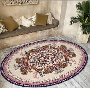 Quality Bohemian Style Ellipse Flower Crystal Velvet Floor Carpets For Sofa And Living Room wholesale