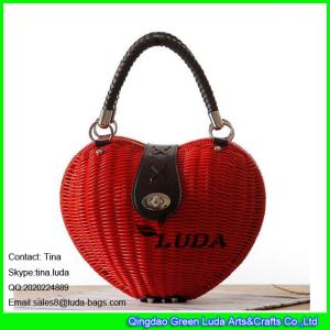 Quality LUDA fashion heart shape rattan plaited woven shoulder bag cross body bag wholesale