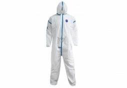 Quality Hazmat Hospital Hooded Chemical Resistant Protective Suit Health And Safety wholesale
