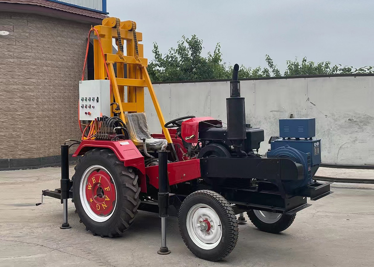 150 Mm Tractor Walking Water Well Drilling Rig Machine Diesel Power Source