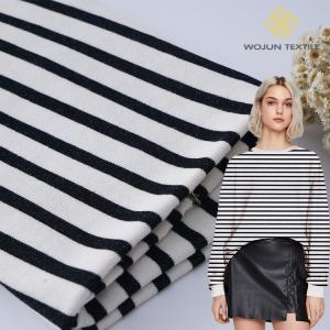 Quality Rub Resistance French Terry Cotton Fabric , Striped Combed Cotton Fabric wholesale