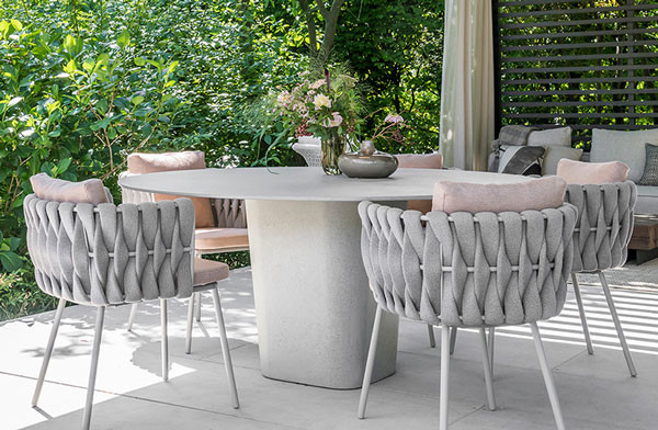 Rattan Outdoor Wicker Dining Chairs With Arms Waterproof Patio Rope Woven 200cm