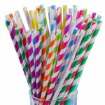 Food Grade Bleached Disposable Paper Straws With Harmless Non Toxic Ink