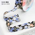 Floral Blossom Printed Cotton Ribbon 25mm Personalized Gift Ribbon