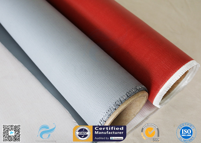 Chemical Resistant Gray Color Silicone Coated Fiberglass Fabric 160g Two Sides Coating