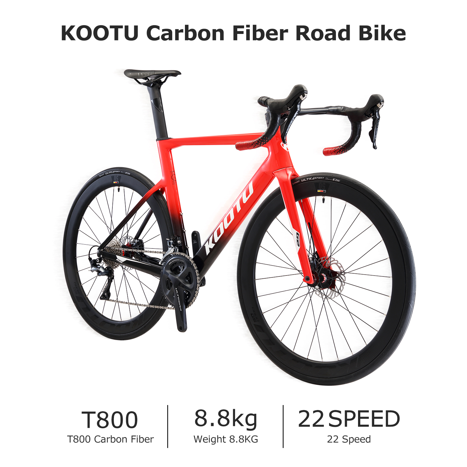 Hard Frame KOOTU Road Bike , Carbon Fibre 27.5 Road Bike 160kg Load Capacity