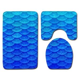 Quality Waterproof Toilet Seat Cushion Bath Rug Set Fish Scale Leopard Print wholesale