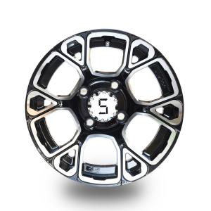 Quality Shu-Ran Exclusive 12 Inches Golf Cart Machined/Glossy Black Wheels -25 Offset wholesale