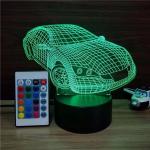 Indoor Acrylic 3D LED Smart Car Night Light for Gift ,Car shape Decoration LED