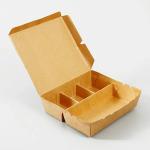 Biodegradable Cowhide Paper Food Takeaway Boxes Containers Salad Divider