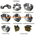 SAE flanges to standard ISO 6162-1/2, SAE J518C, for hydraulic pipe connection
