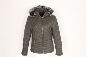 Quality Casual Women's Padded Coats And Jackets Clothing With Fur Hood Metal Zipper wholesale