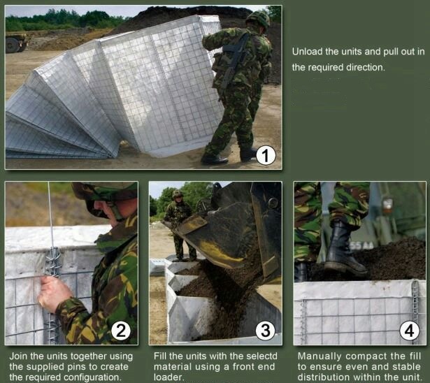MIL 1 1.37m Defensive Barrier Collapsible Wire Mesh Container 4.0 mm