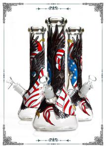 Quality 7MM Beaker Eagle Art On Glass Bongs With PHOENIX STAR LOGO wholesale