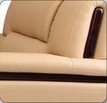 Genuine Leather Sectional Sleeper Sofa For Small House / Living Room Home