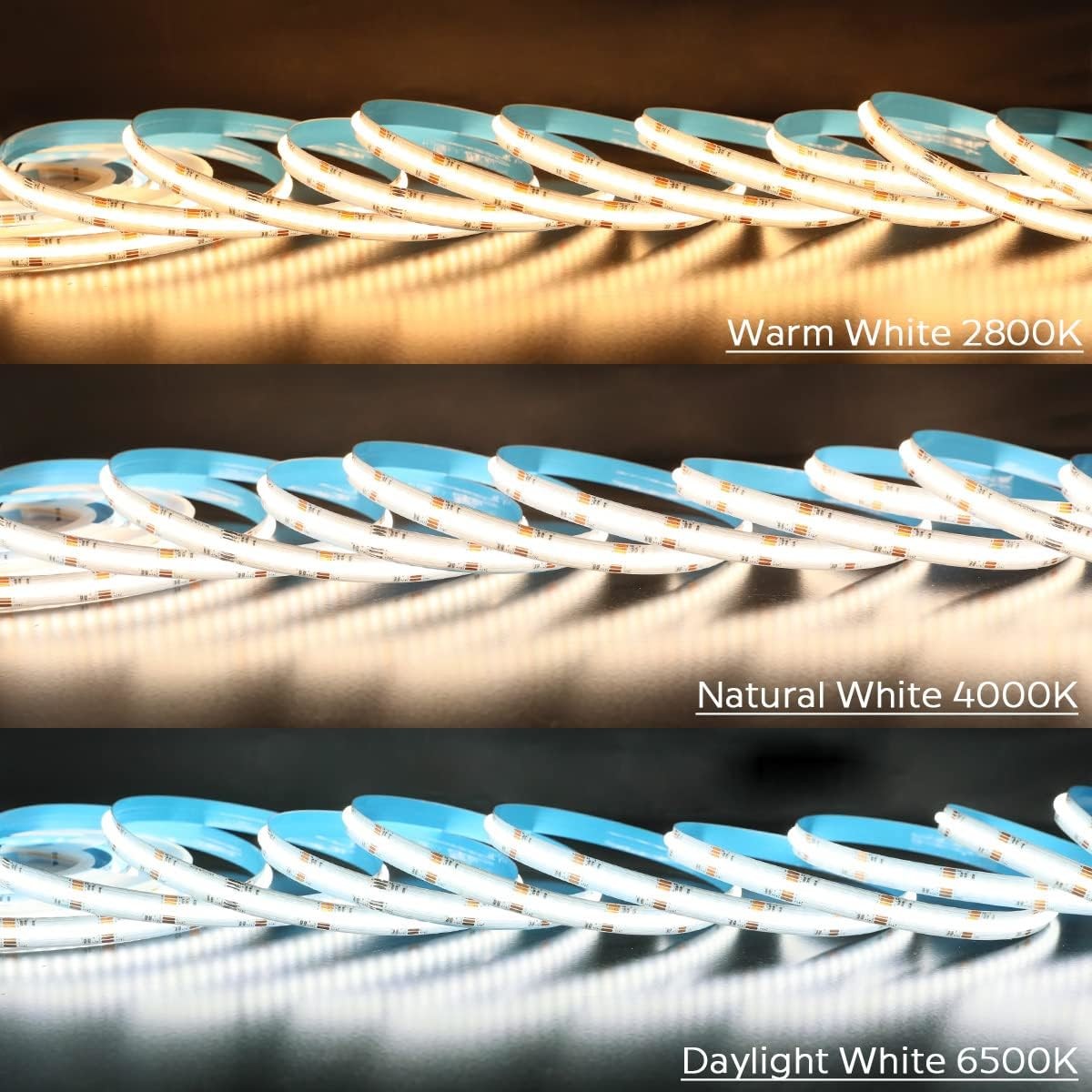 Bright 5M RGBCCT COB LED Strip Lights 21W 840LEDs DC 24V
