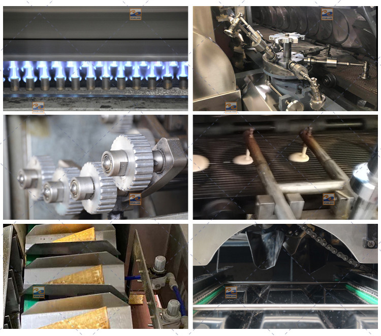 Less Gas Consumption Wafer Production Line Fully Automatic 6000 Standard Cones / Hour
