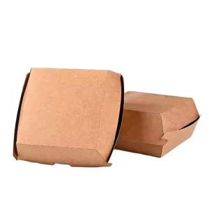 Quality Disposable Kraft Burger Box for Fast Food Eco-Friendly and Durable wholesale