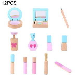 Quality 12pcs/Set Wooden Simulation Pretend Play Makeup Kit Toy For Girls wholesale