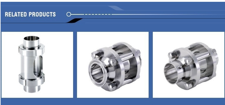 Sanitary Sight Glass Aseptic Zero Dead Conner Stainless Steel Sight Glass With Protective Sleeve