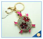 Promotional Custom Tortoise Rhinestone Metal Key Chain Trinket Women bag Charm