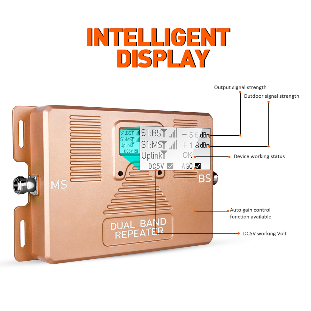 Gold 4g Signal Booster 850MHz/AWS 1700MHz Signal Amplifier And Antenna
