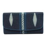 Stingray Skin Unisex Men Long Trifold Wallet Large Male Card Holders Genuine