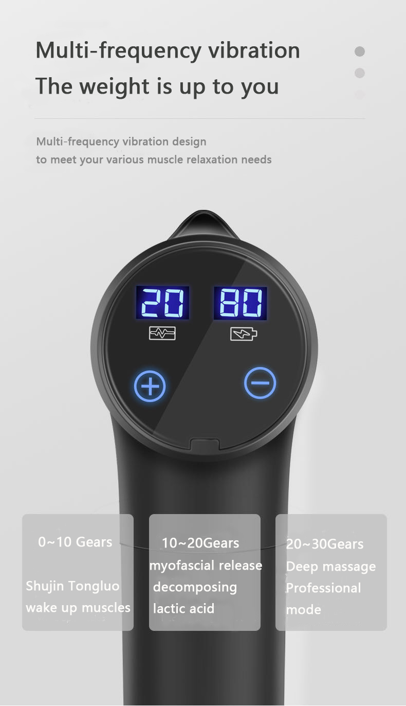 30 Speed Fascia Massage Gun Deep Tissue Percussion Massage Gun Touch Screen
