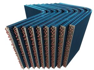 Quality Refrigeration Chiller Condenser Coil Water Cooled Louver Fin wholesale