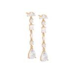 Religious Inspiration S925 Sterling Silver Gemstone Drop Earrings in 18K Gold