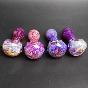Quality Beautiful Colored 3D Pink Purple Glass Hand Pipe 2.9 Inch For Weed Dry Herb wholesale