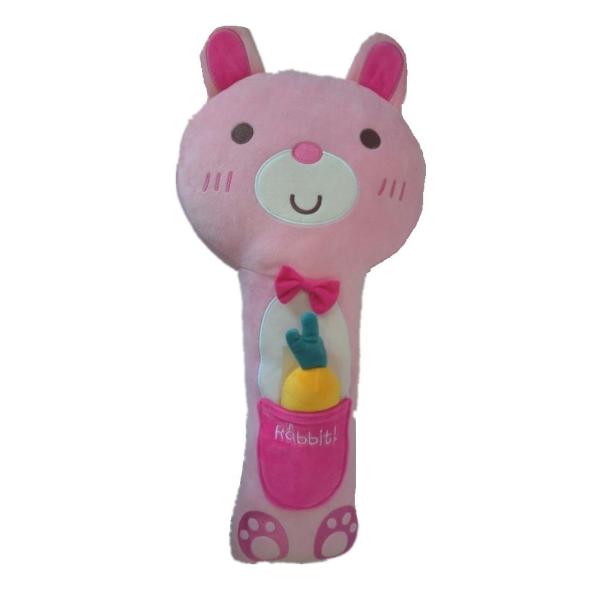 Plush Rabbit Holding A Yellow Radish Cushion Soft Car Pillow Toy For Stress