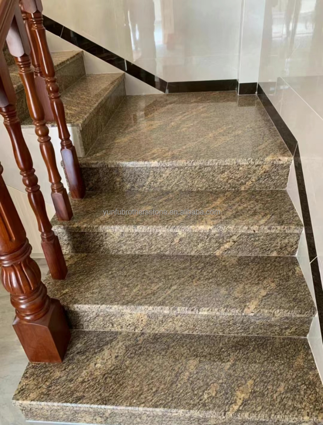Polished California Gold Granite Cut-To-Size for Stairs and Door Frame in Modern Outdoor