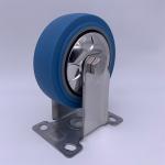 Blue TPR Thermoplastic Tread Rigid Stainless Caster Wheels 3 Inch 75mm