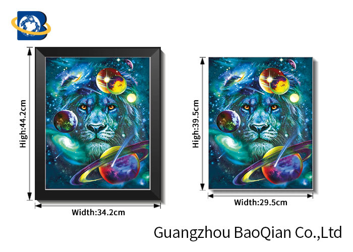 Custom Lenticular Flip 3D Picture Framed Ocean / Wild Animal Image Indoor Decor